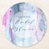 Dreamy Spring Watercolor Bridal Shower Coasters Ronde Kartonnen Onderzetter (Voorkant)