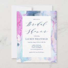 Dreamy Spring Watercolor Bridal Shower Invitation Kaart