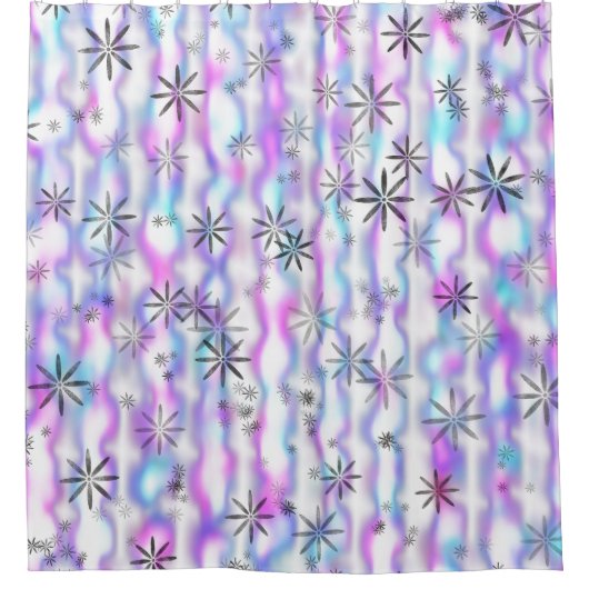 Dreamy Starburst Waves Pattern Douchegordijn (Voorkant)