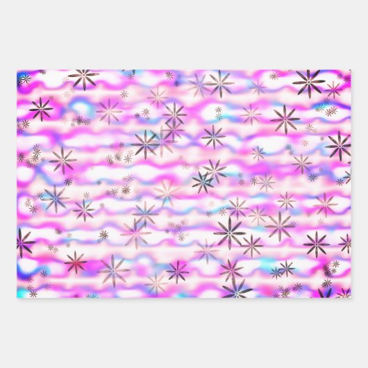 Dreamy Starburst Waves Pattern Inpakpapier Vel (Voorkant 3)
