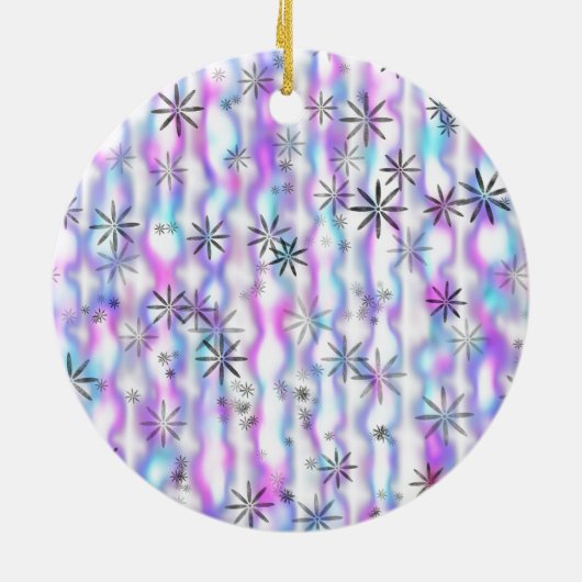 Dreamy Starburst Waves Pattern Keramisch Ornament (Achterkant)