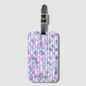 Dreamy Starburst Waves Pattern Personalized Bagagelabel (Voorkant (verticaal))
