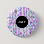 Dreamy Starburst Waves Pattern Personalized Ronde Button 5,7 Cm (Voorkant)