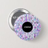 Dreamy Starburst Waves Pattern Personalized Ronde Button 5,7 Cm (Voorkant /achterkant)