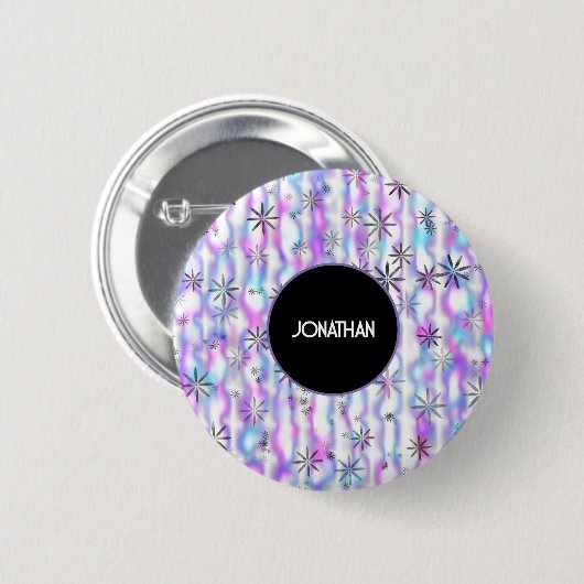 Dreamy Starburst Waves Pattern Personalized Ronde Button 5,7 Cm (Voorkant /achterkant)