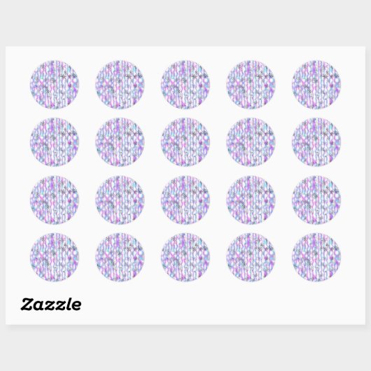 Dreamy Starburst Waves Pattern Ronde Sticker (Vel)