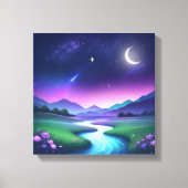 Dreamy Starlight River Landscape Serenity Canvas Afdruk (Voorkant)