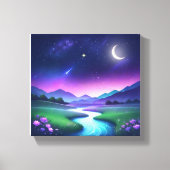Dreamy Starlight River Landscape Serenity Canvas Afdruk (Voorkant)