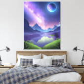 Dreamy Starry Night Canvas Afdruk (Insitu (Slaapkamer))
