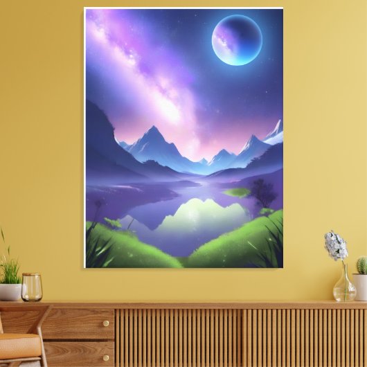 Dreamy Starry Night Canvas Afdruk (Insitu (Woonkamer))