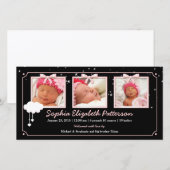 Dreamy Stars Drie Foto Baby Geboorteaankondiging Aankondiging (Voorkant / Achterkant)