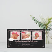 Dreamy Stars Drie Foto Baby Geboorteaankondiging Aankondiging (Staand voorkant)