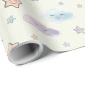 Dreamy Stars, Moons, and Fluffy Clouds Cadeaupapier (Rol Hoek)