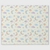Dreamy Stars, Moons, and Fluffy Clouds Cadeaupapier (Vlak)