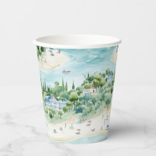 Dreamy Summer Seaside Feestdagen - Papieren beker (Voorkant)