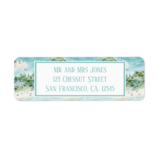 Dreamy Summer Seaside Feestdagen - Retouradres Etiket (Voorkant)