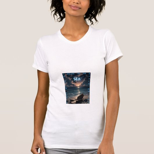 Dreamy Sunset Beach - Artistic Ocean Uitzicht Dame T-shirt (Voorkant)