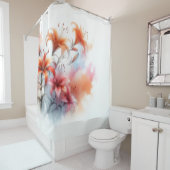 Dreamy Tiger Lily Waterverf Douchegordijn (In situ)