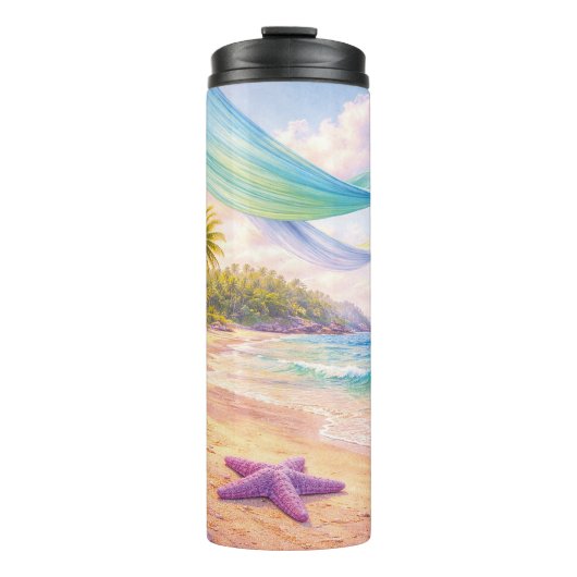 Dreamy Tropical Paradise Thermosbeker (Voorkant)