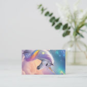 Dreamy Unicorn Glitter Pastel Galaxy Cosmic Clouds Visitekaartje (Staand voorkant)