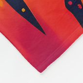 Dreamy Vibrant Sunset Lake Forest Illustration Fleece Deken (Hoek)