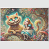 Dreamy Vintage Cheshire Cat and Alice Decoupage Tissuepapier (Voorkant)