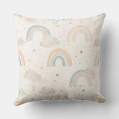 Dreamy Watercolor Pastel Rainbow Nursery Pillow Kussen (Achterkant)