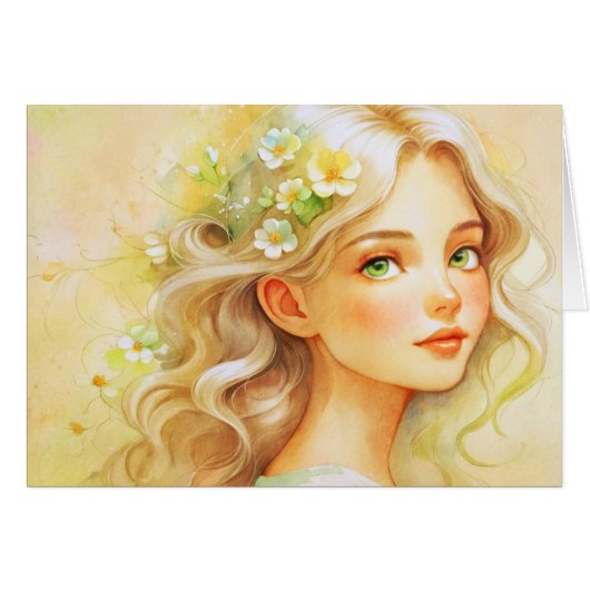 Dreamy watercolour  portrait  (Voorkant Horizontaal)