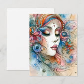 Dreamy Whimsical Woman Scrapbook Response Card RSVP Kaartje (Voorkant / Achterkant)