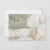 Dreamy White Roses Background Photo Wedding RSVP Kaartje (Voorkant)