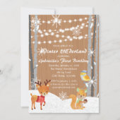 Dreamy Woodland Forest ONEderland Verjaardag Kaart (Voorkant)