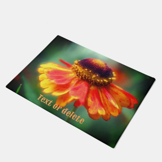 Dreamy Zinnia Daisy Flower gepersonaliseerd Deurmat (Schuin)