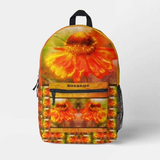 Dreamy Zinnia Flower  gepersonaliseerd Bedrukte Rugzak (Voorkant)