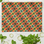 Dreamy Zinnia Flower Pattern Theedoek (Gevouwen)