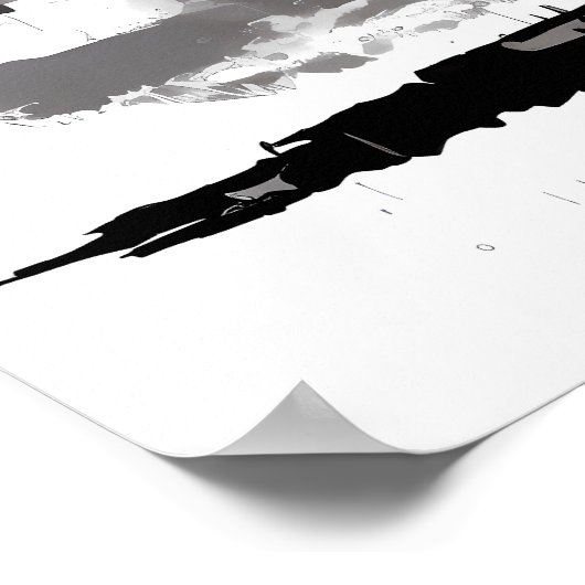 Dreary Bus Stop met schilderen Poster (Hoek)