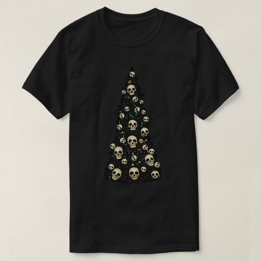 Dreary Kerstmis Tree met Skulls T-shirt (Design voorkant)