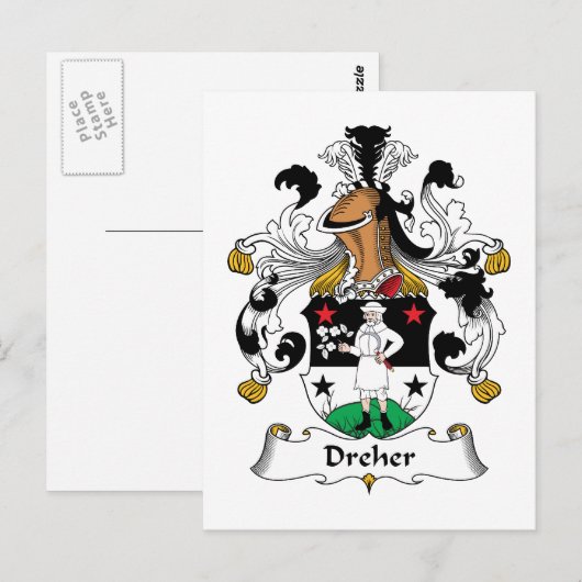 Dreher Family Crest Briefkaart (Voorkant / Achterkant)