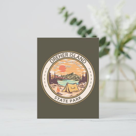 Dreher Island State Park South Carolina Badge Briefkaart (Staand voorkant)