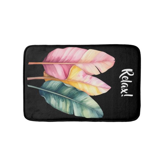 Drei Bananen Blätter in Pastellfarben Badmat (Voorkant)