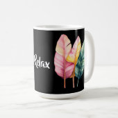 Drei Bananen Blätter in Pastellfarben  Koffiemok (Voorkant rechts)