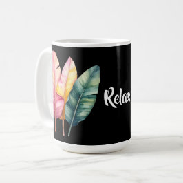 Drei Bananen Blätter in Pastellfarben Koffiemok