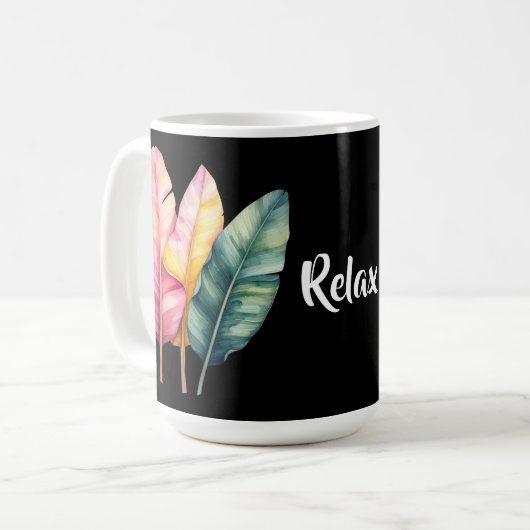 Drei Bananen Blätter in Pastellfarben  Koffiemok (Voorkant links)