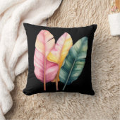 Drei Bananen Blätter in Pastellfarben  Kussen (Deken)