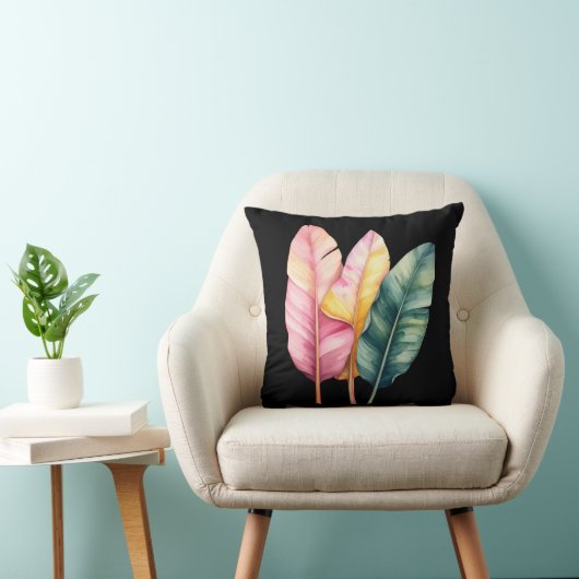 Drei Bananen Blätter in Pastellfarben  Kussen (Stoel)