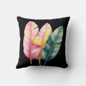 Drei Bananen Blätter in Pastellfarben  Kussen (Achterkant)