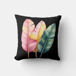 Drei Bananen Blätter in Pastellfarben  Kussen