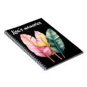 Drei Bananen Blätter in Pastellfarben Notitieboek (Rechterzijde)