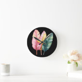 Drei Bananen Blätter in Pastellfarben Ronde Klok (Huis)