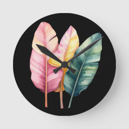 Drei Bananen Blätter in Pastellfarben Ronde Klok