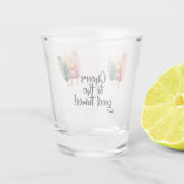 Drei Bananen Blätter in Pastellfarben  Shot Glas (Achterkant)